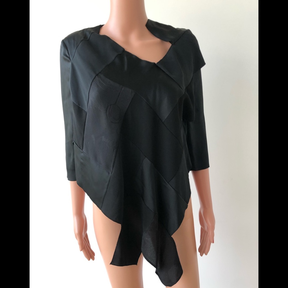 Deconstracted Martin margiela silk black top .